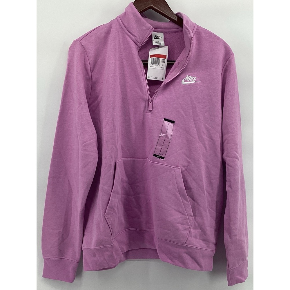 Women Small NIKE Fleece 1/2" Zip-up hoodie Lavender (DQ5838 632) Fleece NEW